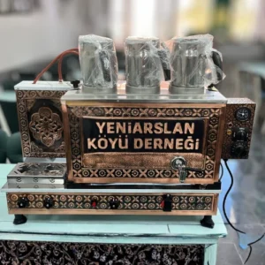 3 Demlikli Özel Logolu Bakır Çay Kazanı